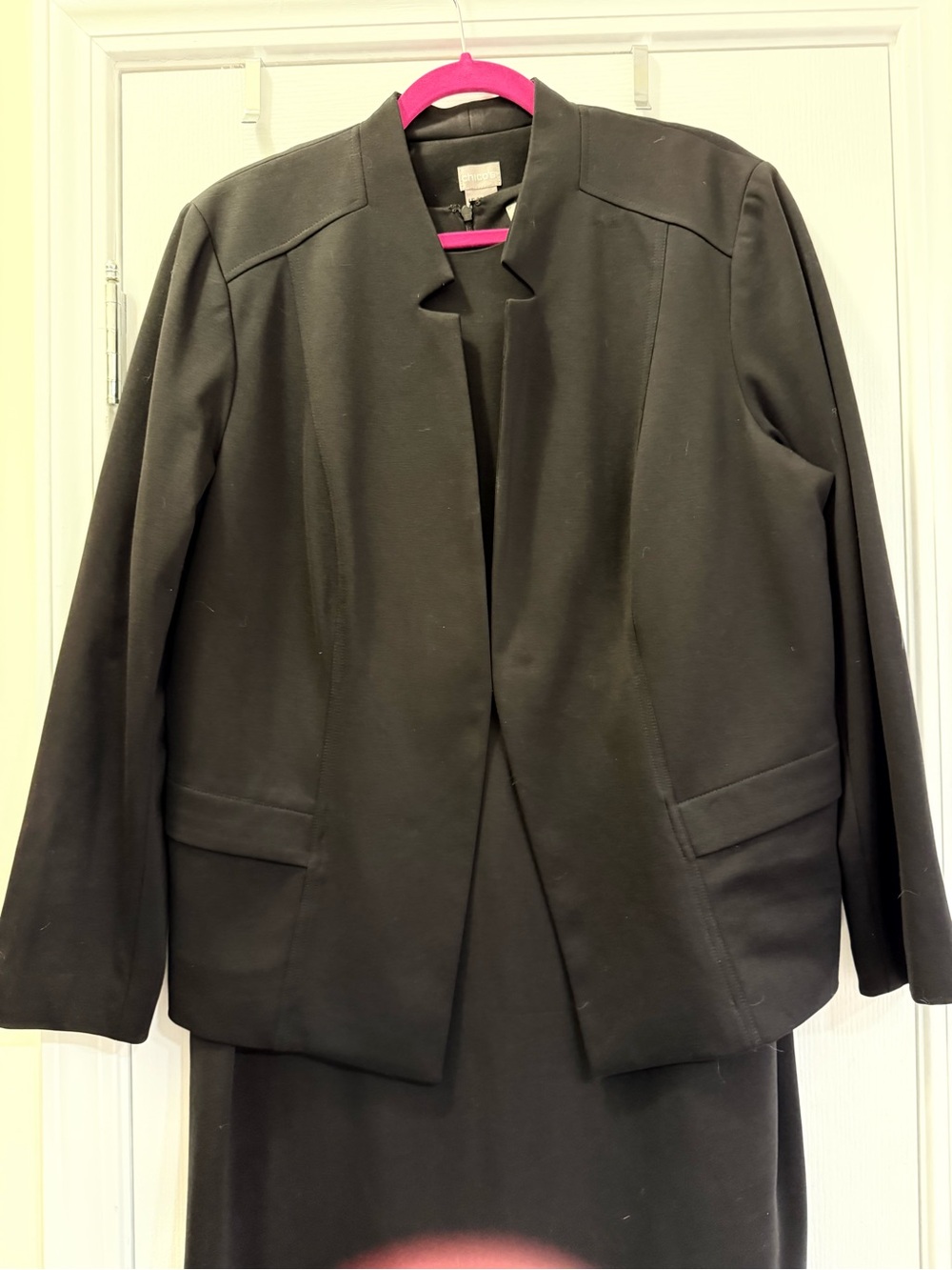 Chico's Black Dress & Blazer Set